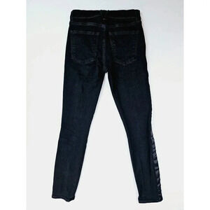 Veronica Beard 26X28 Womens Emma Skinny Mid Rise Tuxedo Stripe Black Denim Jeans
